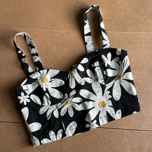 Reformation- Daisy patterned crop top